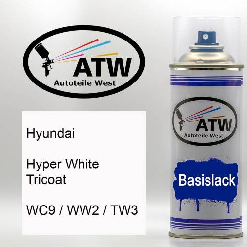 Hyundai, Hyper White Tricoat, WC9 / WW2 / TW3: 400ml Sprühdose, von ATW Autoteile West.